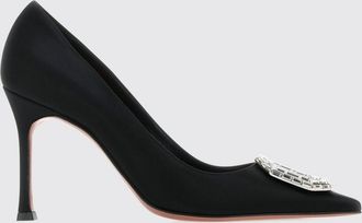 Amina Muaddi Camelia Velvet Pumps with Jewelled Buckle and Stiletto Heel