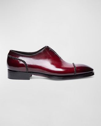 Santoni Mens Limited Edition Pierce Leather Oxfords