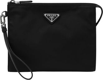 Prada Bags, male, Black, Size: ONE SIZE Re-Nylon and Saffiano Necessaire