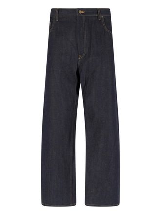 Thom Browne High-Waisted Selvedge Denim Jeans With Adjustable Strap