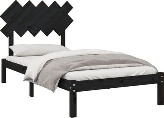 vidaXL Bed Frame without Mattress Black 100x200 cm Solid Wood Vidaxl