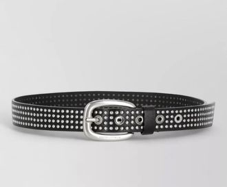 Golden Goose leather belt metal studs eyelets women