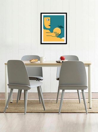 Queence Bild »Foxy« Abstrakt Essen Figuren Gesicht Kunst Lebensmittel Obst Obst Bilder 1 Stk. tlg. gerahmt