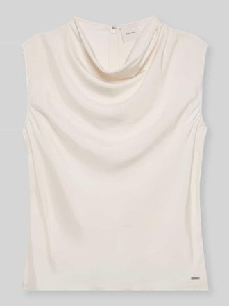 Calvin Klein Regular Fit Blusentop aus Viskose in Sand, Gr&ouml;&szlig;e XL