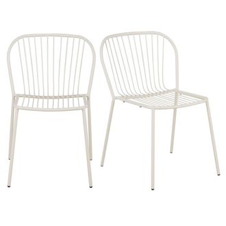 Maisons du monde Set de 2 sillas profesionales de acero color crudo