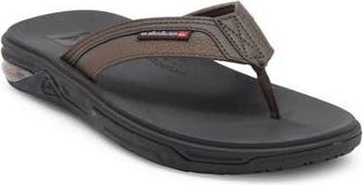 Quiksilver Dylan Deluxe Flip Flop in Dark Brown/Black Trim at Nordstrom Rack, Size 10