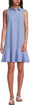 Lands End Seersucker Tennis Dress in Clear Blue/white Stripe at Nordstrom, Size X-Large