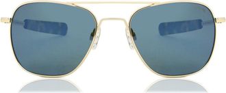 Randolph Aviator Polarized AF239 Mens Sunglasses Gold Size 55