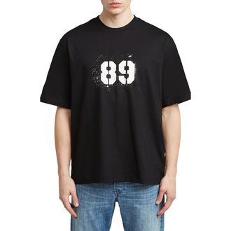G-Star Sprayed 89 Boxy Organic Cotton Graphic T-Shirt in Dark Black at Nordstrom, Size Medium