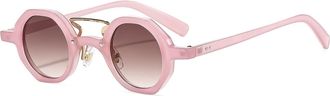 Generic Mens Outdoor Sports Sunglasses Commuting Vacation Women Driving Sun Glasses(Pink)