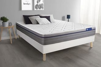 Actisom Somier blanco + colch&oacute;n con espuma viscoel&aacute;stica 120 x 195