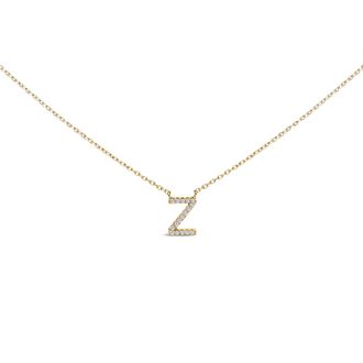 House of Brilliance 10K Gold Diamond Accent A-Z Block Initial Pendant Necklace