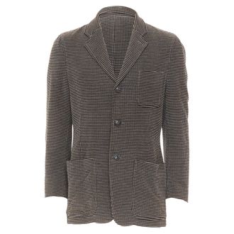 Giorgio Armani brown black cotton blend micro-check 3 pockets blazer IT46 S