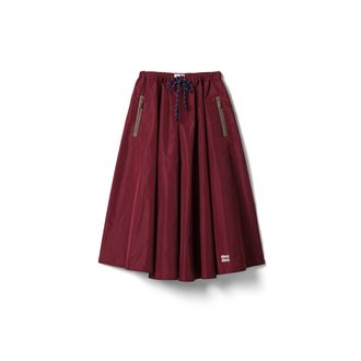 Miu Miu Technical Fabric Skirt, Woman, Amaranth Red, Size 36