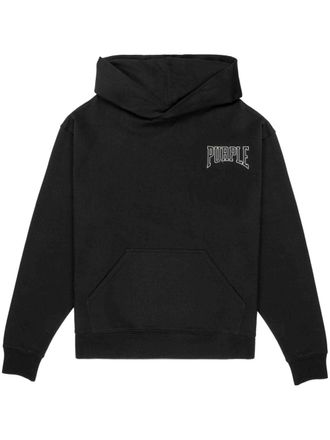 Purple Hoodie met print - Zwart