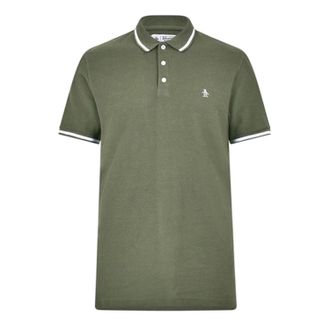 Original Penguin Heren Regular Poloshirt met Korte Mouwen (Druivenblad)