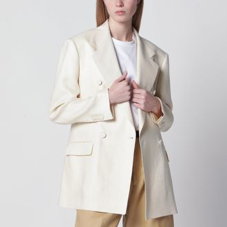 Tagliatore Single-breasted blazer in butter-colored linen
