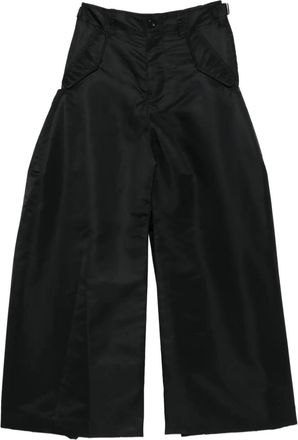 sacai buckle-detail wide-leg trousers - Black