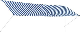 vidaXL Toldo Retr&aacute;ctil 400x150 Cm Azul Y Blanco Vidaxl