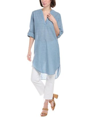 Rain + Rose Woven Linen-Blend Shirtdress