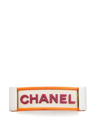 Chanel 2001 logo hair clip - Silver