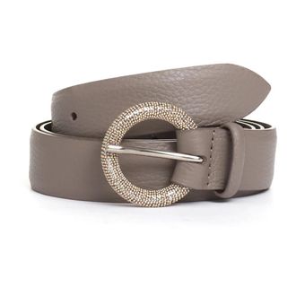 Orciani Leren riem met ronde gesp - Dames - Riemen - Beige - 95 CM - Leer - Accessoires