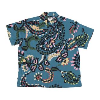 Obey Paisley Dots Dragon Fly Geweven Shirt - Heren - Korte mouwen Overhemden - Veelkleurig - S - Overhemden