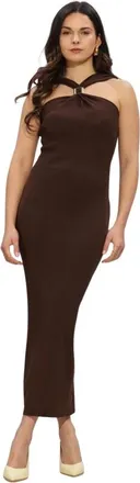 Notre-V Kleedjes, Dames, Bruin, XL, Nv-Heike Maxi Jurk
