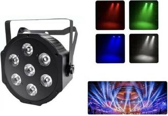 Trade Shop Trade Shop - Faro Rgb Faretto 7 Led Vari Colori Discoteca Sensore Sonoro Luce Colorata