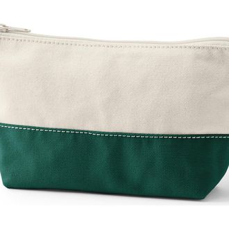 Lands End Zipper Canvas Pouch in Natural/bright Spruce at Nordstrom