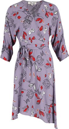 Diane Von Fürstenberg Floral Midi Dress in Purple Viscose
