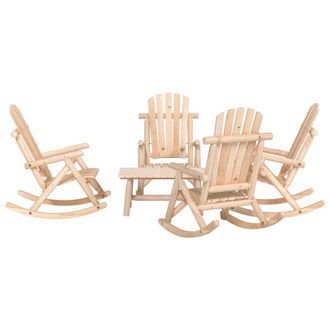 vidaXL Vidaxl - Juego De Muebles De Jard&iacute;n 5 Piezas Madera Maciza De Abeto