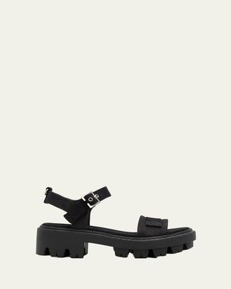 Prada Canvas Platform Sandals