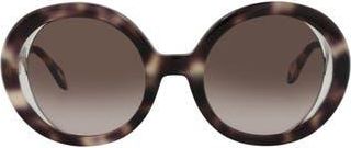 Just Cavalli 51mm Round Sunglasses in Havana Havana Brown at Nordstrom Rack