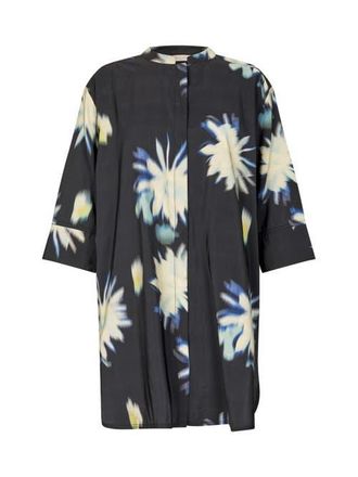 Masai Geam 3/4 Sleeve Floral Shirt in Muted Lime at Nordstrom, Size Xx-Large