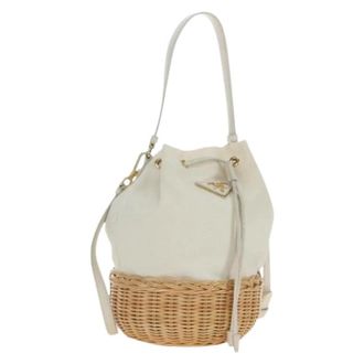 Prada Pre-owned Bucket Bags, female, Beige, Size: ONE SIZE Pre-owned Vintage Shoulder Bag