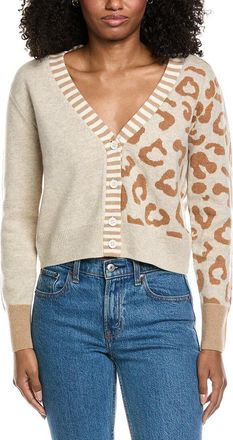Brodie Mix Animal Wool & Cashmere-Blend Cardigan