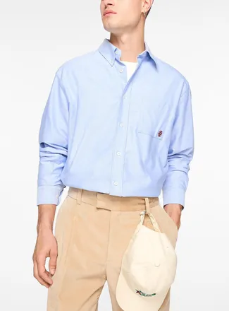 Dr&ocirc;le de Monsieur Mens Small logo Oxford shirt