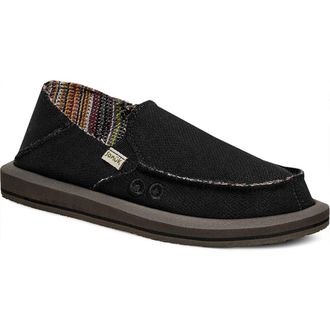 Sanuk Donna Convertible Hemp Slip-On Shoe in Blk at Nordstrom, Size 10