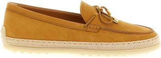Tod's Gomma Rafia 92K Suede Loafers - Dames - Loafers - Beige - 39 EU - Su&egrave;de - Schoenen