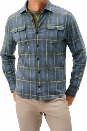 Johnnie-O Labrador Tartan Plaid Shacket In Laguna Blue
