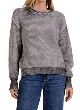 Elan Melange Crewneck Sweater In Grey