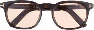 Tom Ford 52mm Square Sunglasses in Dark Havana /Brown at Nordstrom Rack
