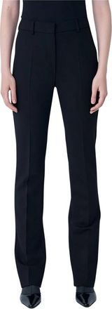 Sportmax Wijde Stretch Broek - Dames - Slim Fit Broeken - Zwart - S - Broeken