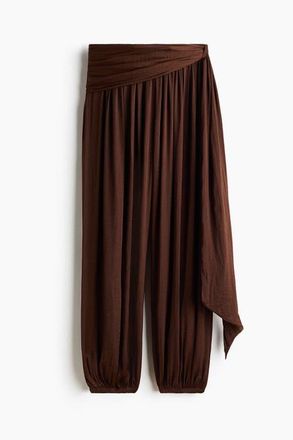 H&M Draped-panel Balloon Trousers in Dark Brown at Nordstrom, Size Xx-Large