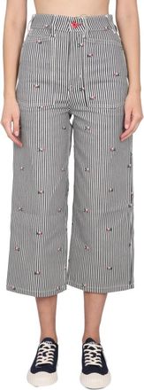 Kenzo Denim Stripes Relaxed High Rise Jeans