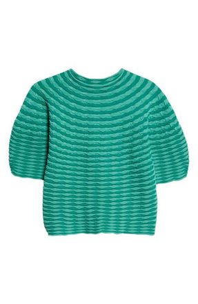 Pleats Please Issey Miyake Colorful Mushroom Knit Top in Grass Green at Nordstrom