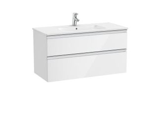 Roca Mueble Lavabo Centrado Blanco 1000x460mm The Gap 2 Cajones Blanco