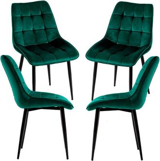 Regalos Miguel Regalos Miguel - Packs Sillas Comedor - Pack 4 Sillas Cade Terciopelo - Verde
