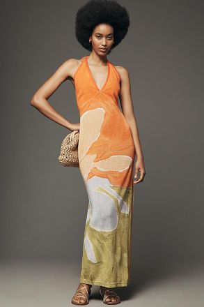 Significant Other Lulu Cotton Halter Maxi Dress